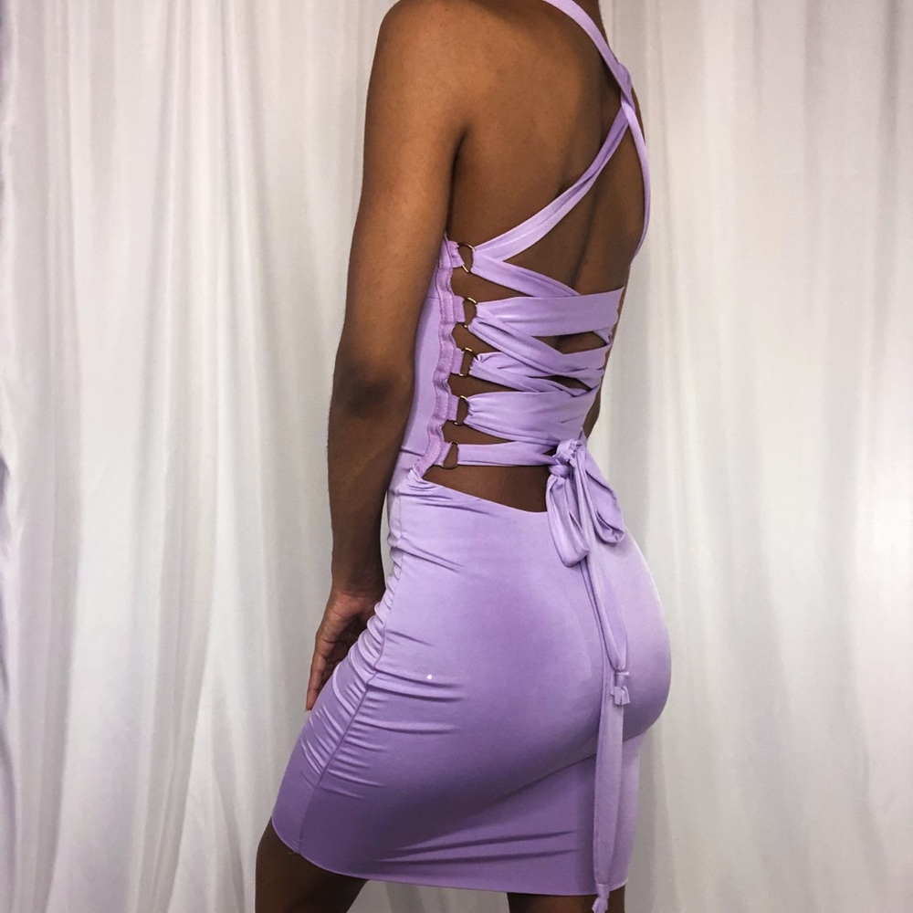 Purple Lace Back Dress
